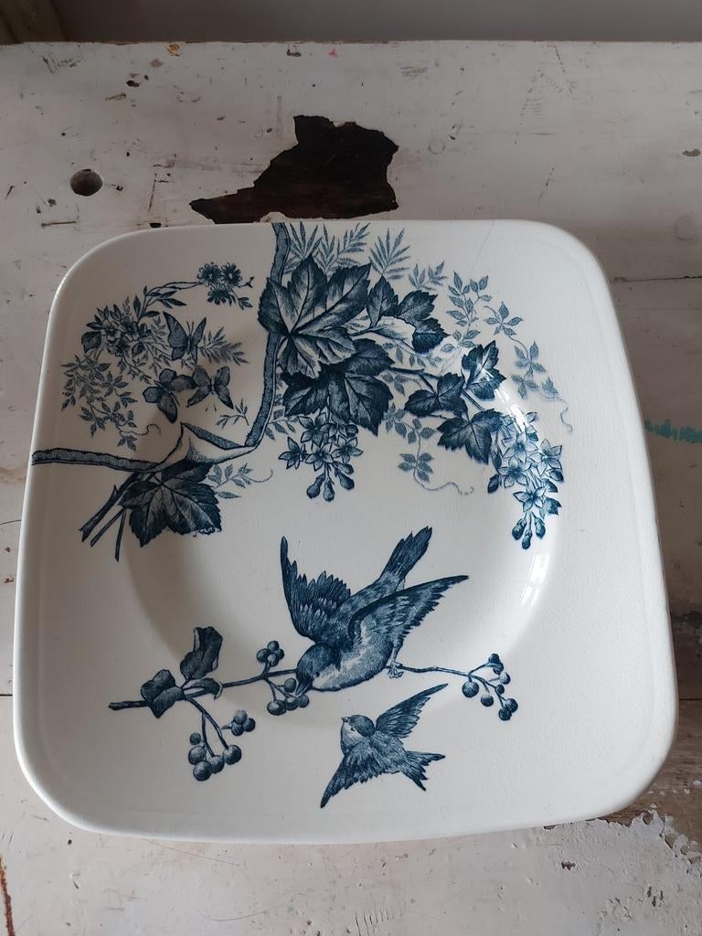 Bord  met vogeltje afbeelding, Antiek en Kunst, Ophalen of Verzenden