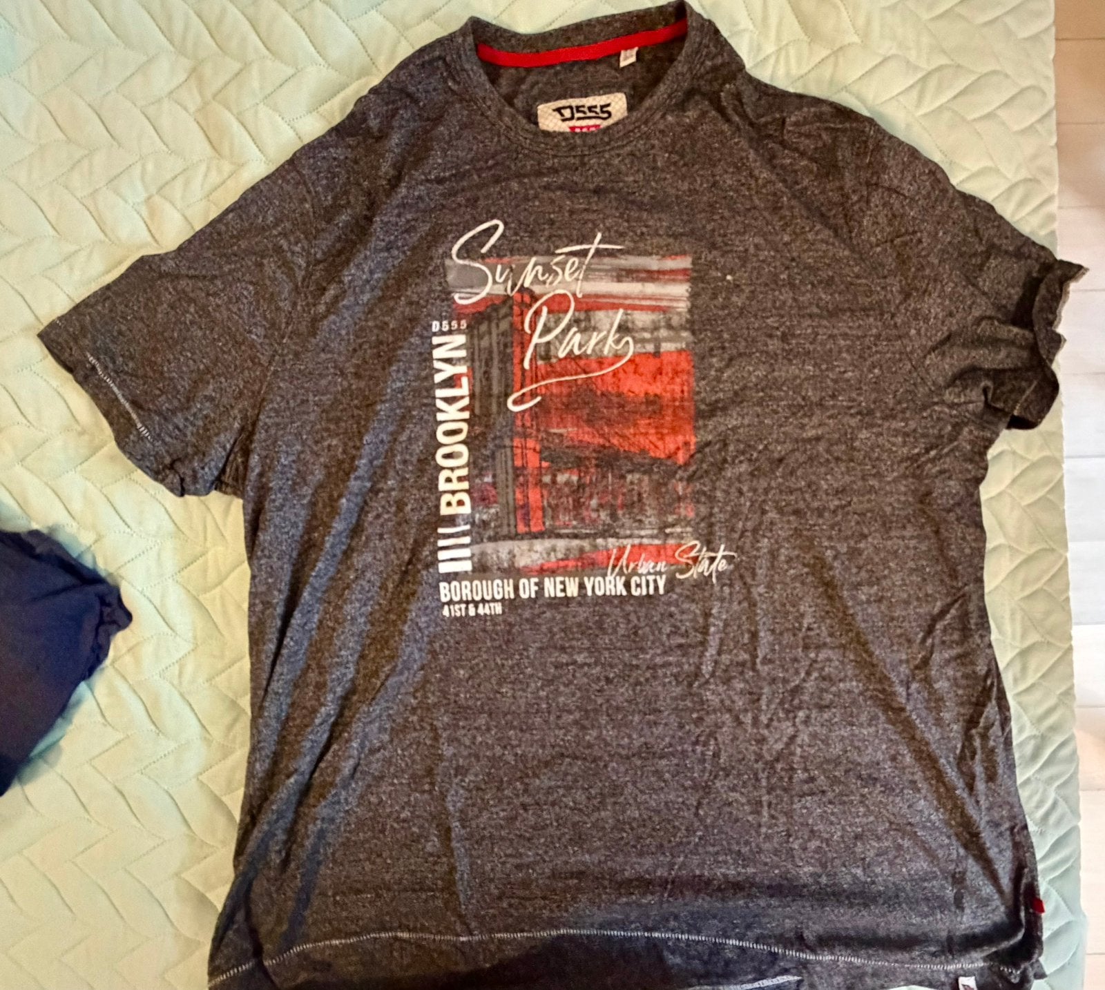D555 t-shirt 4XL Brooklyn NYC print - nieuw & ongedragen, Ophalen of Verzenden, Nieuw, Overige maten, Grijs