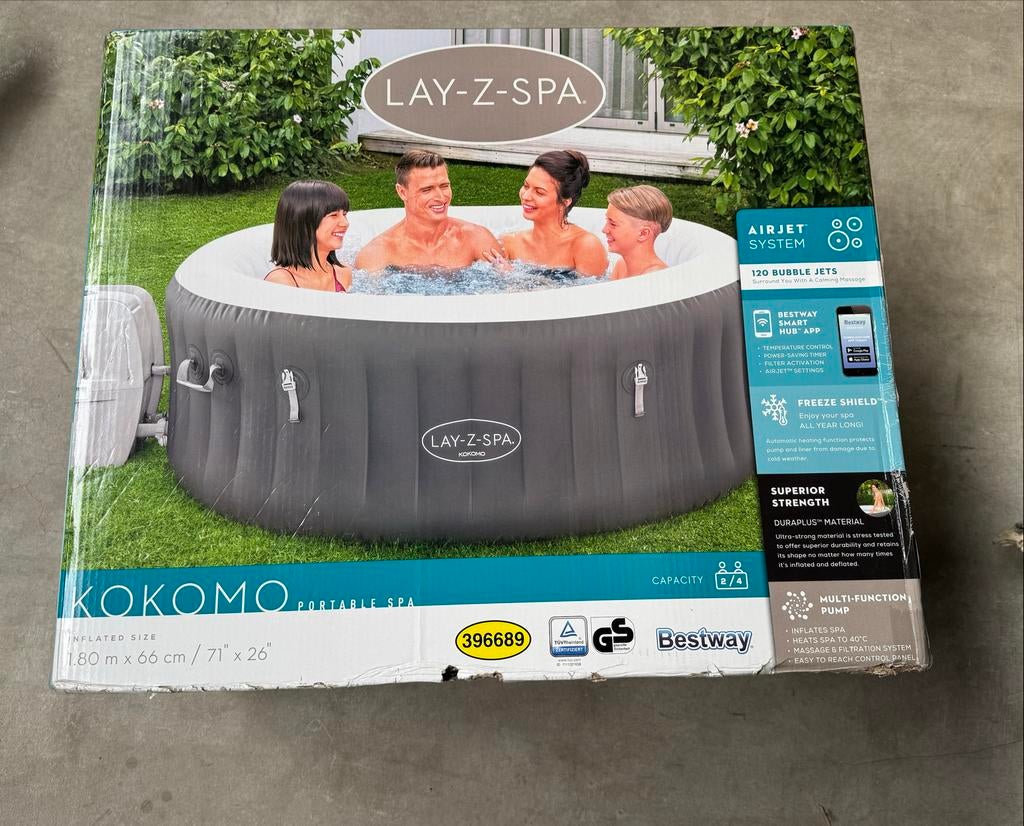 Lay-Z-Spa Kokomo Jacuzzi - Opblaasbaar en Draagbaar, Ophalen of Verzenden, Nieuw, Afdekzeil, Opblaasbaar