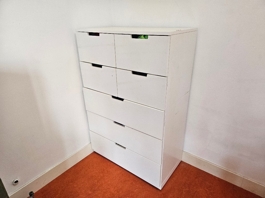 Ladenkast wit ikea Nordli 80 x 120 x 43 cm 7 lades, Ophalen, Gebruikt, 5 laden of meer, 100 tot 150 cm