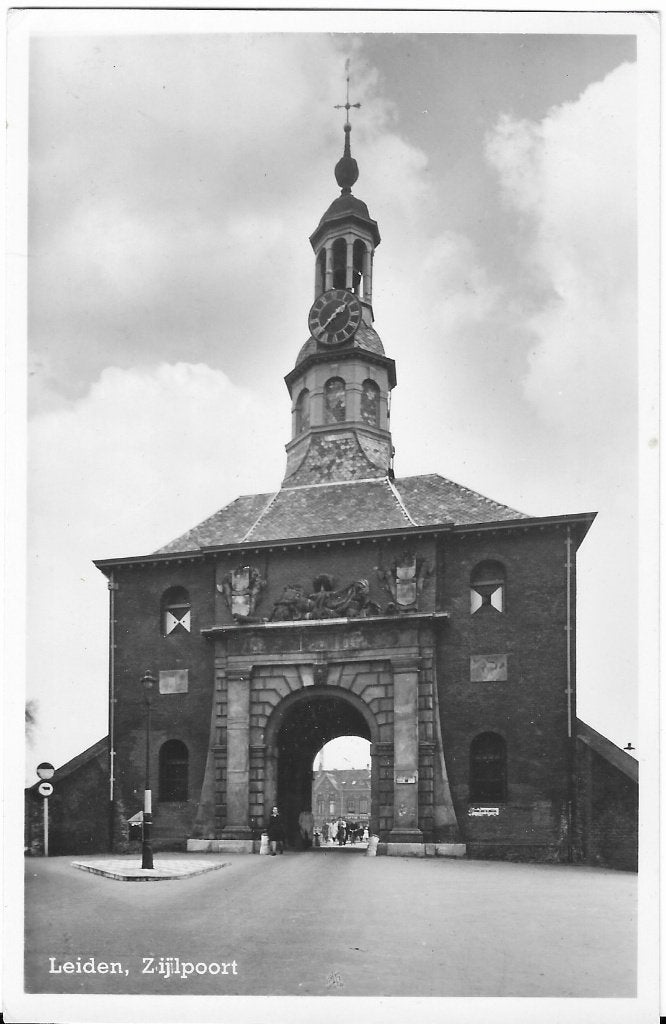 Leiden, Zijlpoort, uurwerk, klok, toren, Verzenden, 1940 tot 1960, Gelopen, Zuid-Holland