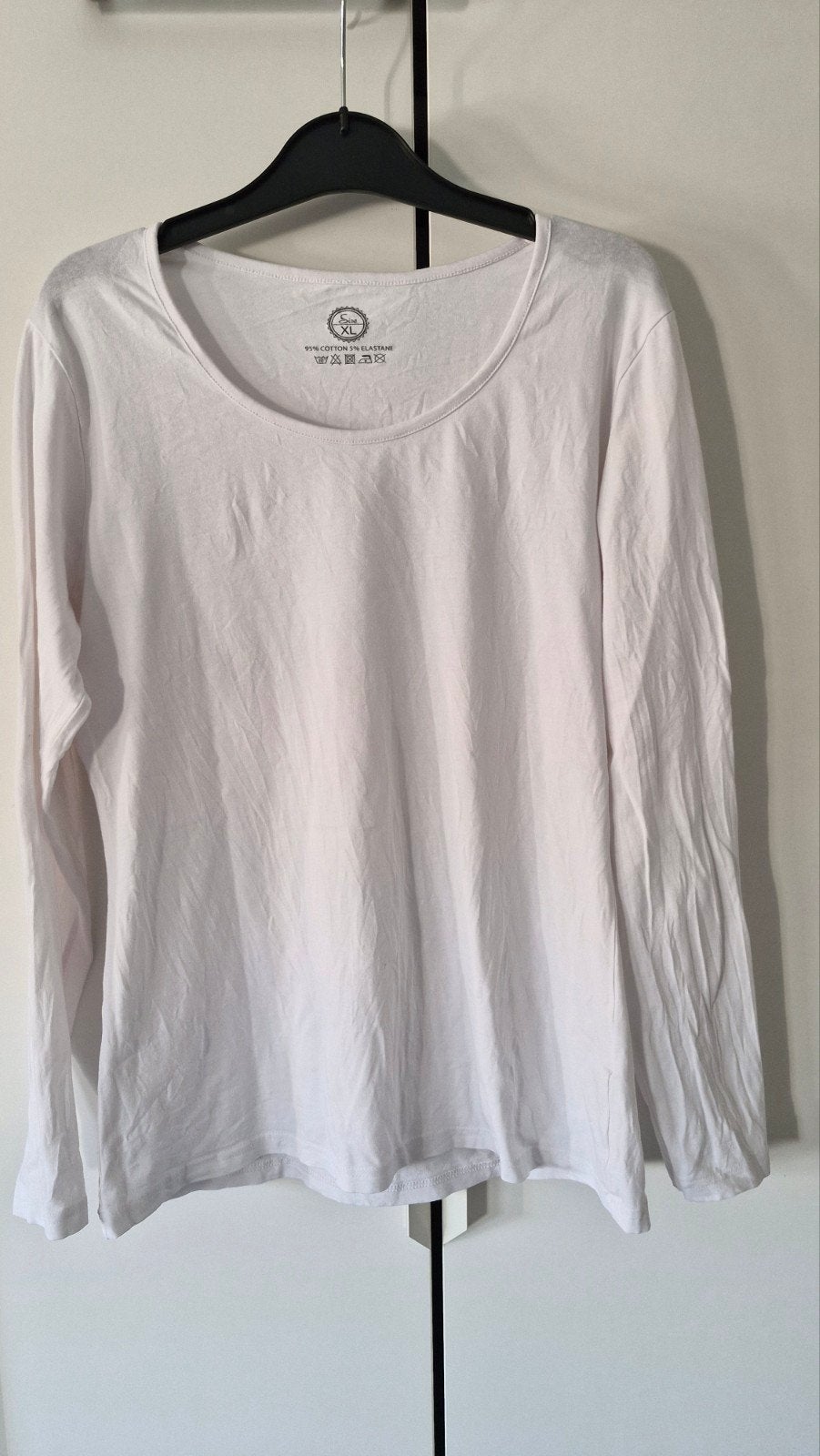 Wit T-shirt met lange mouwen - Maat XL, Wit, Maat 46/48 (XL) of groter, Ophalen of Verzenden, Lange mouw