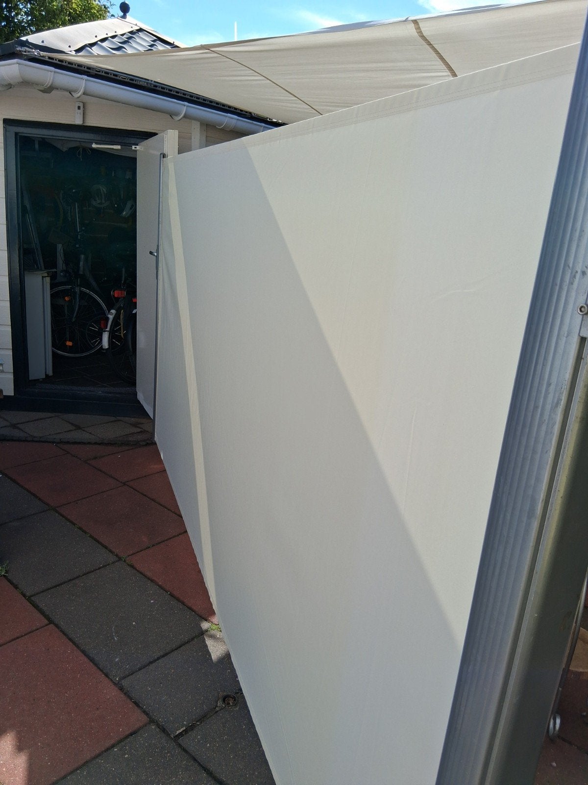 Uittrekbaar Windscherm Creme, Tuin en Terras, Ophalen