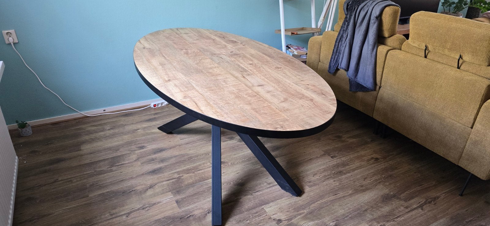 Ovale Eettafel Lamulux, Ophalen, 100 tot 150 cm, 200 cm of meer, Zo goed als nieuw