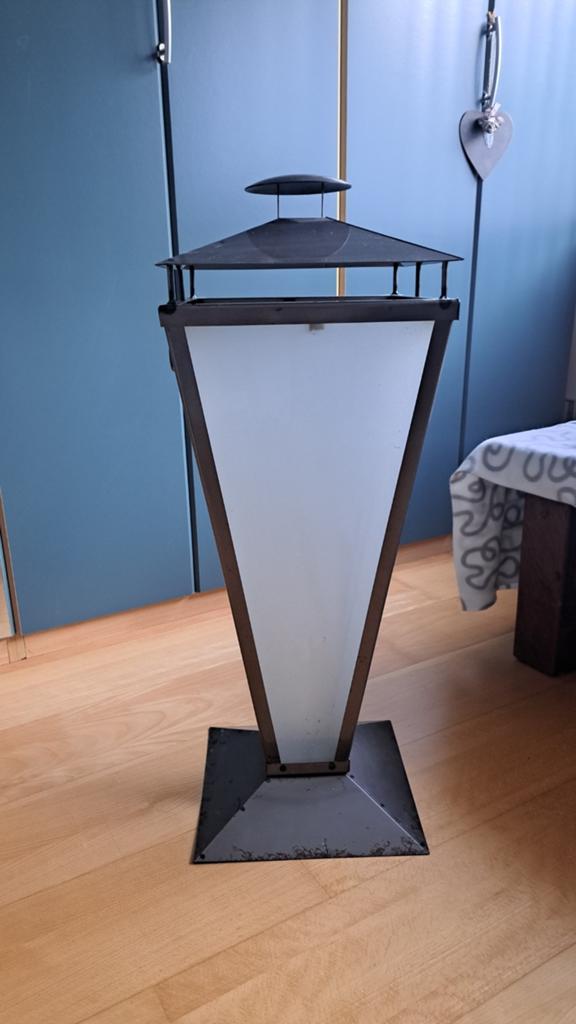 Vintage Metalen Lantaarn met Glazen Panelen, Ophalen, Gebruikt, 100 tot 150 cm, Vintage, Industrieel