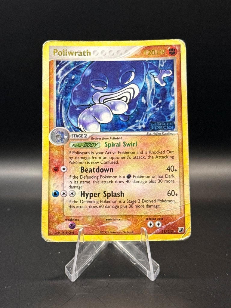 Poliwrath Reverse Stamped	11/125	Engels	DMG | Pokemon, Ophalen of Verzenden, Gebruikt, Losse kaart, Foil