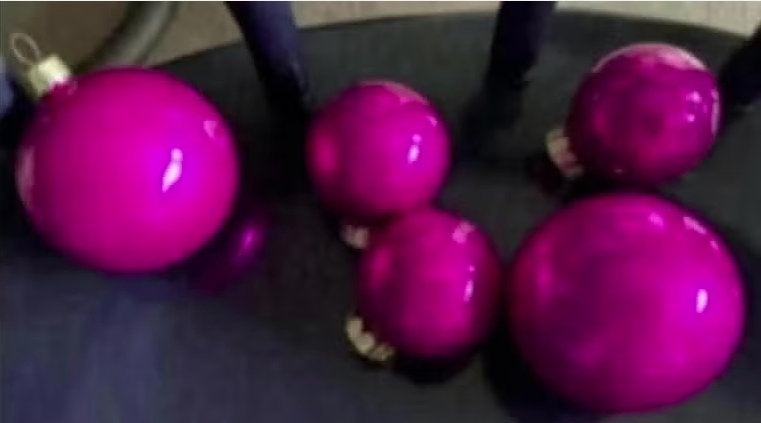 5 roze, rose kerstballen Christmas; kerstdecoratie, kerstmis, Ophalen of Verzenden, Zo goed als nieuw