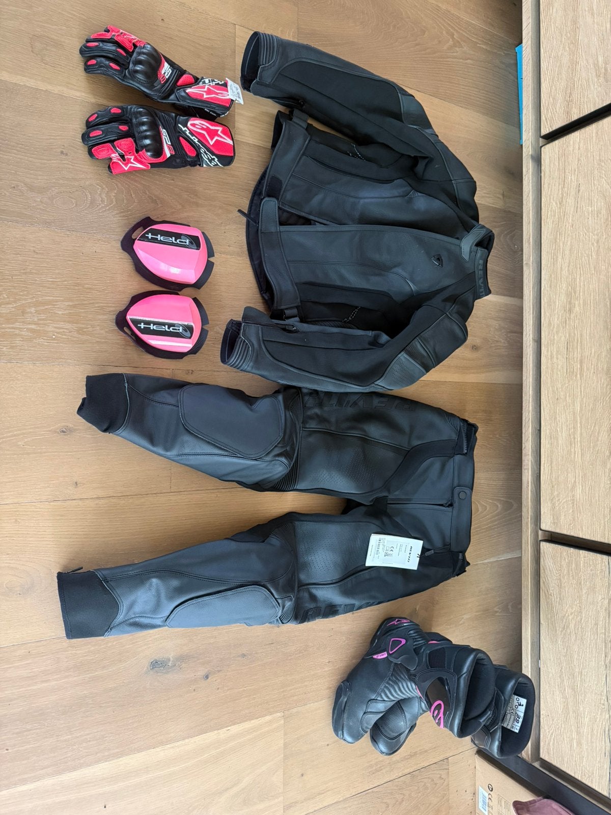 Dames motorpak leer, Rev’it, Alpinestars, Held, Motoren, Ophalen, Tweedehands, Dames, Combipak