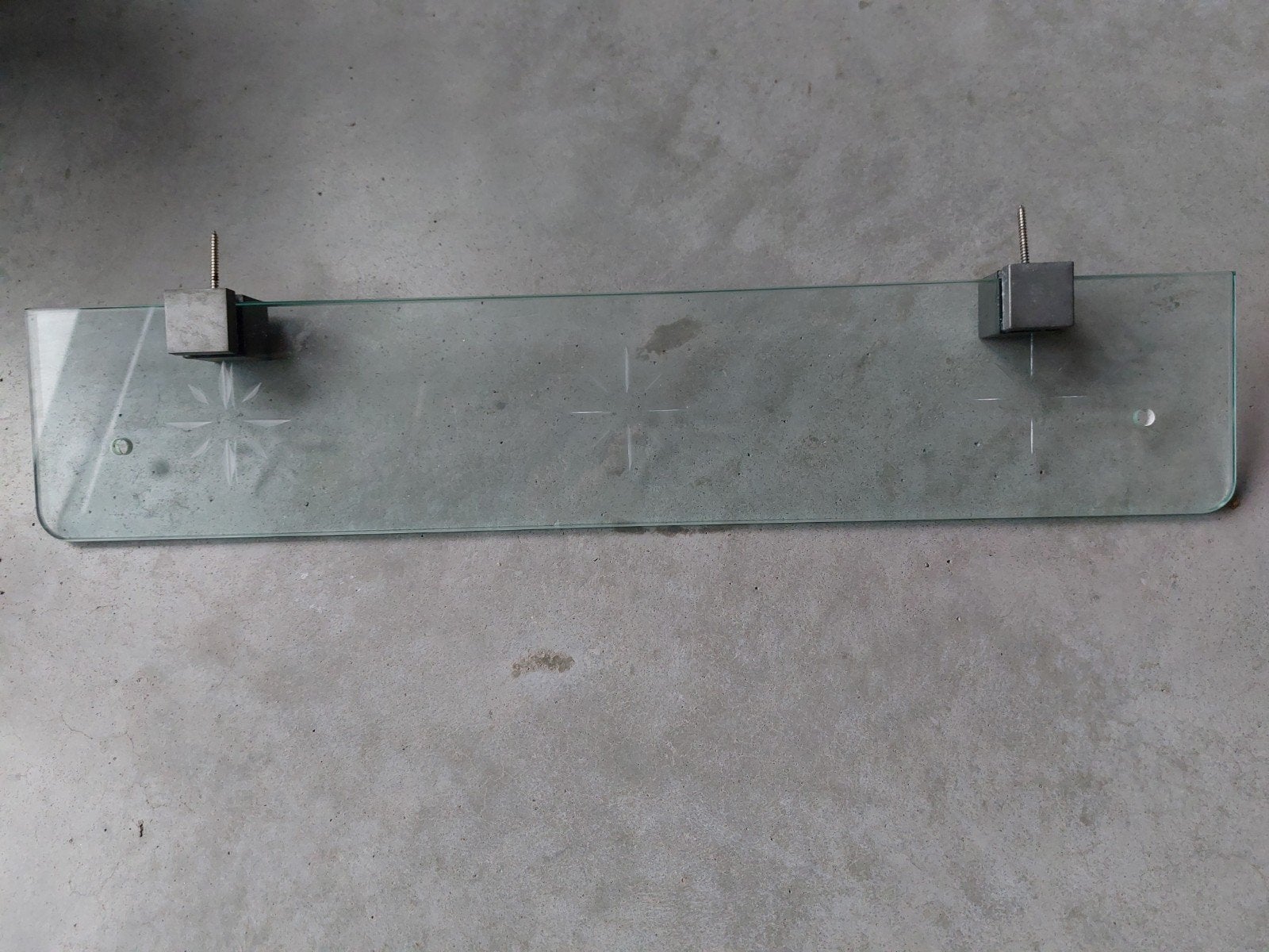 Vintage planchet geslepen glas 60x12 cm, Ophalen of Verzenden, Blauw