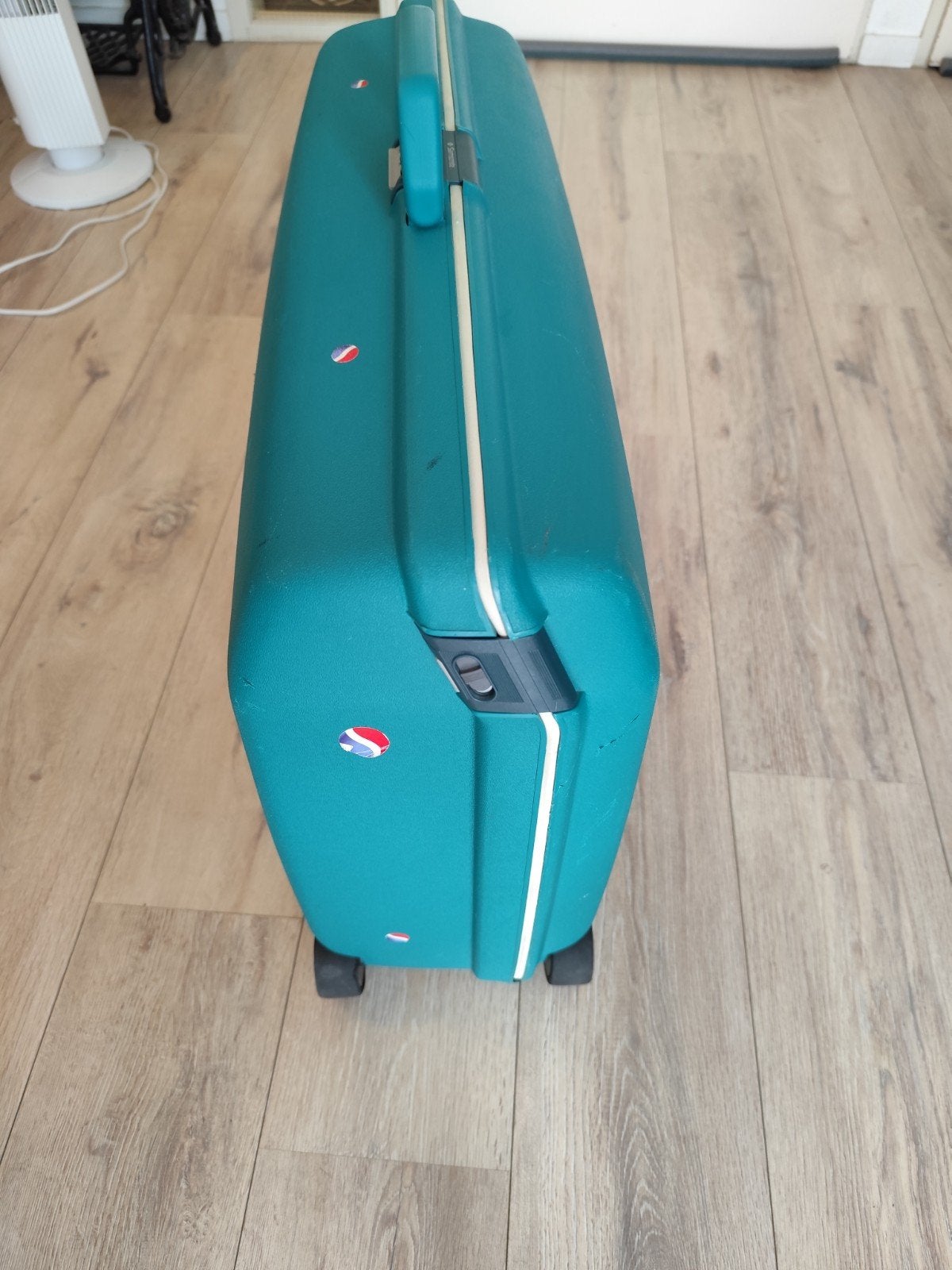 Samsonite koffer - Vintage groen met slot en wieltjes, Ophalen, Gebruikt, Hard kunststof, Wieltjes