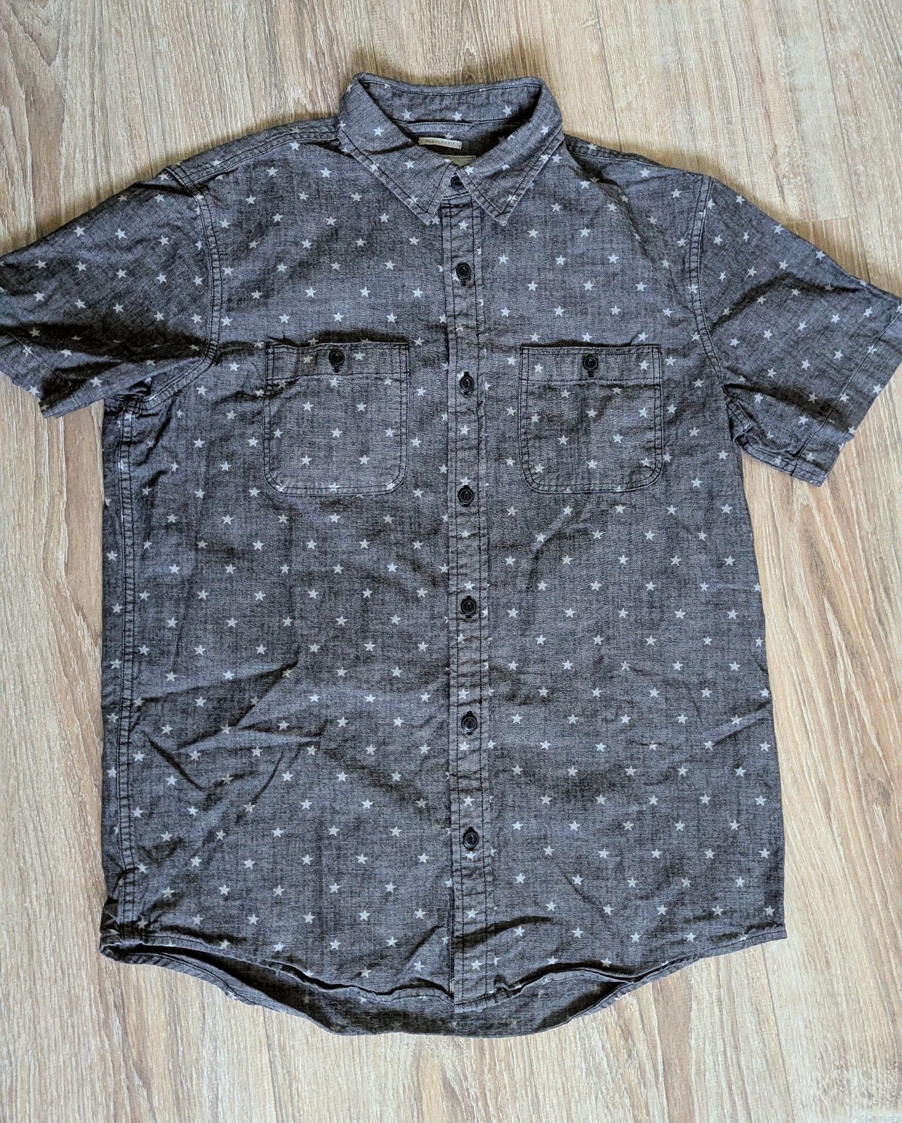 Denim & Supply Ralph Lauren overhemd met sterrenprint, Ralph Lauren, Zo goed als nieuw, Grijs, Halswijdte 39/40 (M)