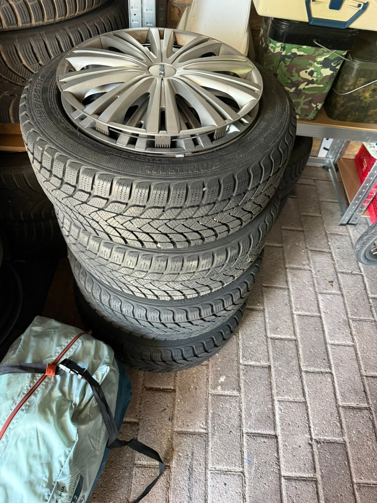 Winterbanden met velg 5x100, Ophalen, 15 inch, Banden en Velgen, Winterbanden