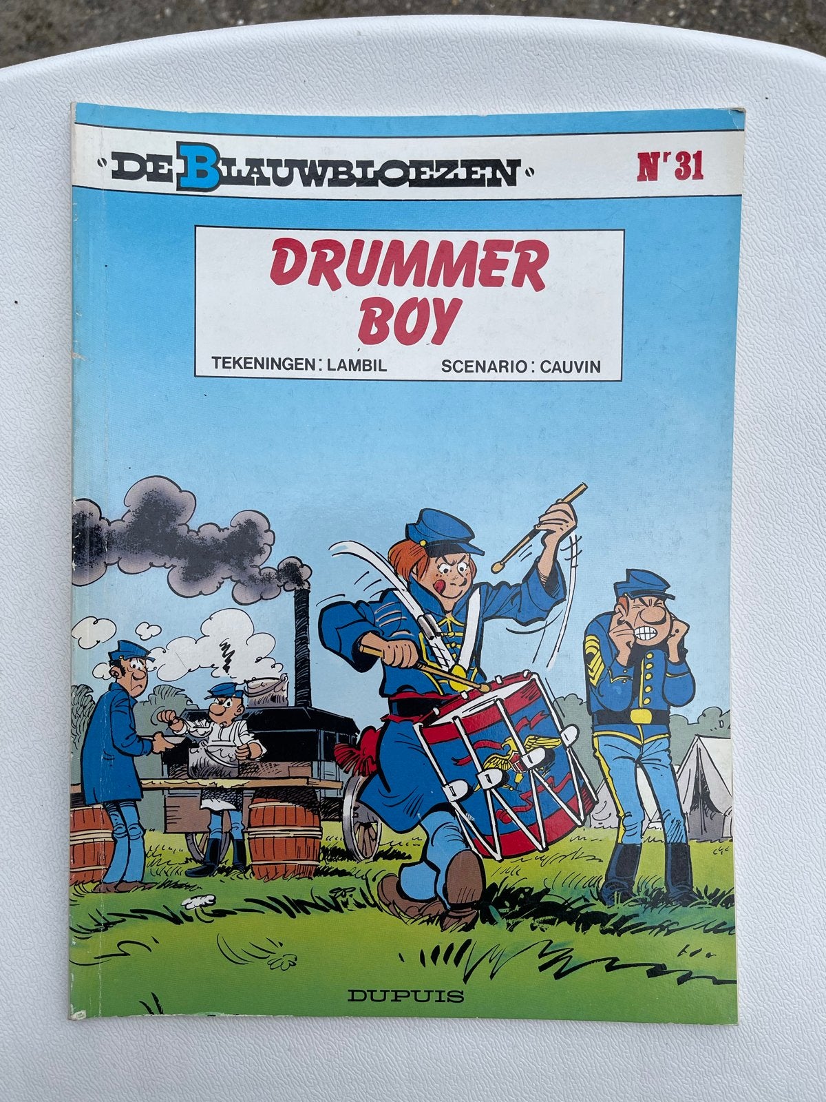 De Blauwbloezen - Drummer Boy (nr. 31) - Eerste druk 1990, Boeken, Eén stripboek, Ophalen of Verzenden, Gelezen