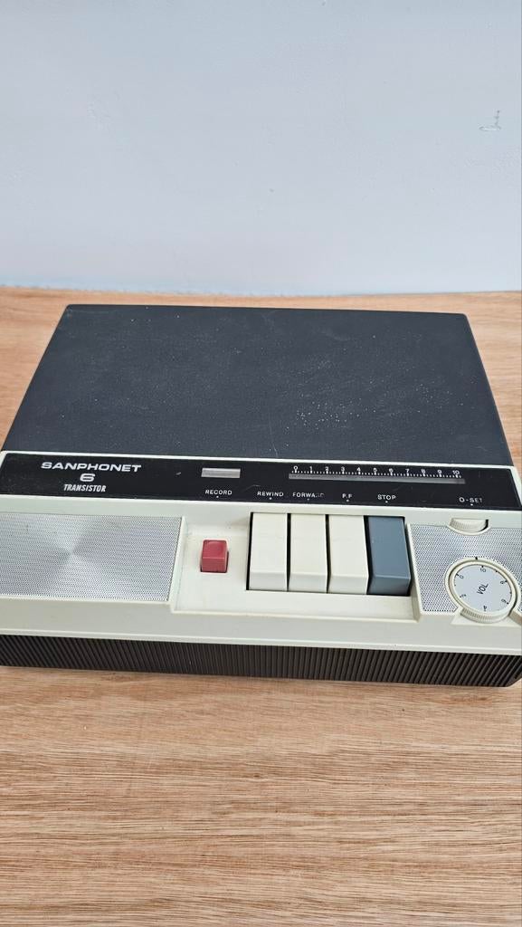 Vintage Sanphonet 6 transistor bandrecorder, Audio, Tv en Foto, Vintage Televisies, Ophalen of Verzenden, Gebruikt, Overige merken