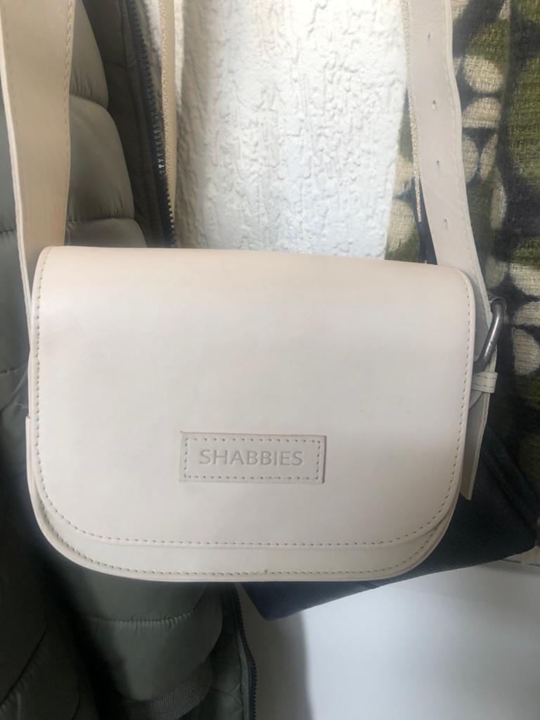 Shabbies Amsterdam Kleine Crossbodytas Leer Beige, Ophalen of Verzenden, Zo goed als nieuw, Beige, Schoudertasje