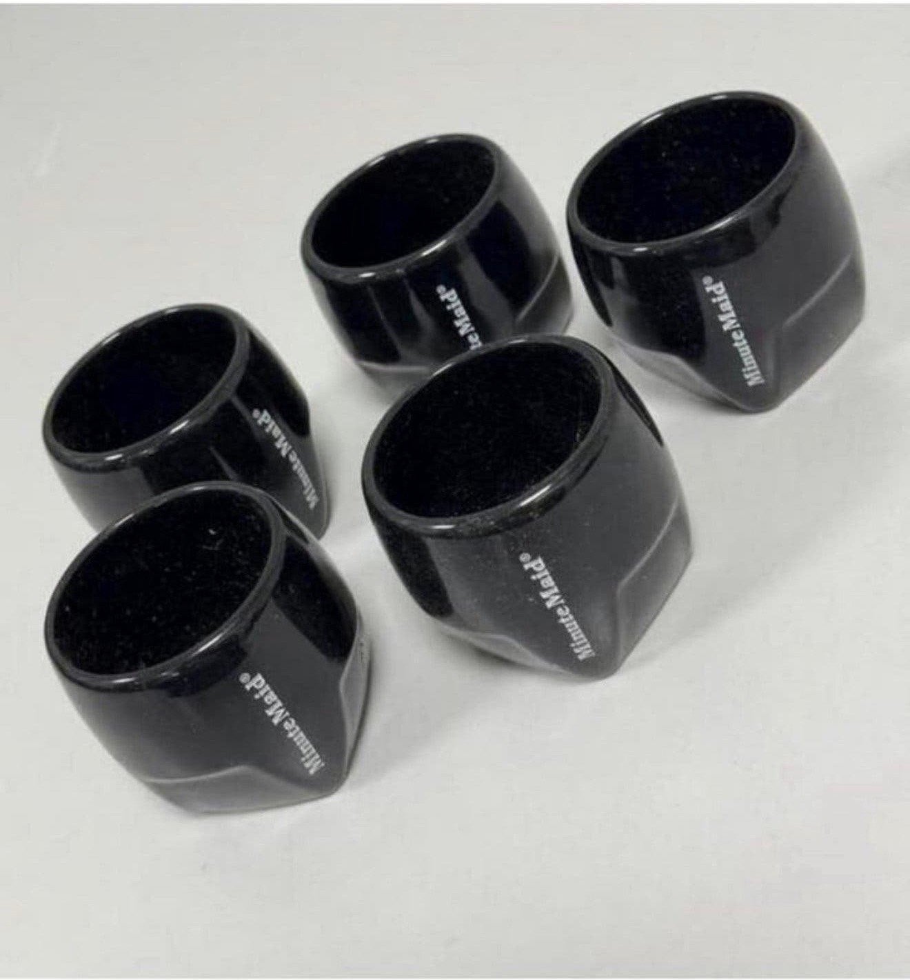 5x Mini borrelglaasjes shot-glas beker Minute Maid zwart, P, P, P, Ophalen of Verzenden