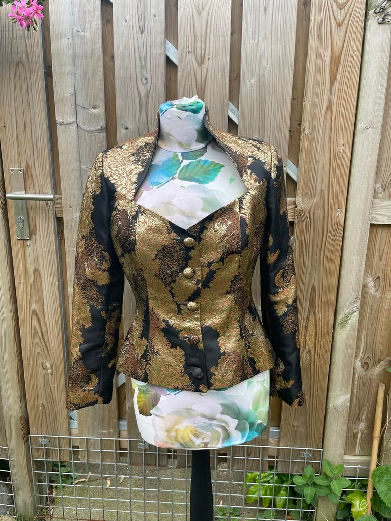 Vintage Frans Colbert Maat S - Goudkleurig Brokaat, Kleding | Dames, Overige kleuren, Ophalen of Verzenden, Zo goed als nieuw