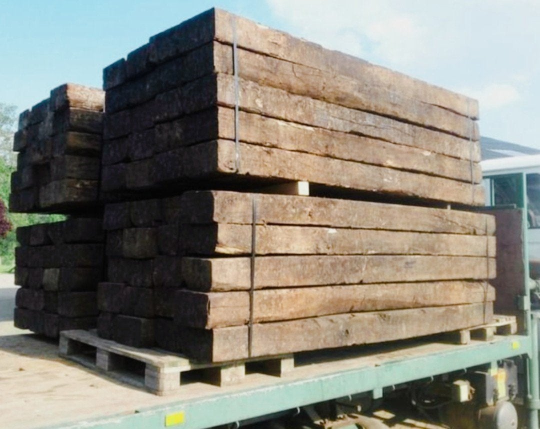 Eiken balken bielzen spoorbielzen A kwaliteit, Ophalen, 25 cm of meer, Biels, 50 cm of meer