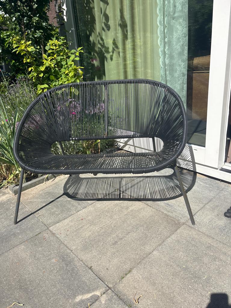 Zwarte Acapulco tuinbank, Tuin en Terras, Ophalen, Gebruikt, Kunststof