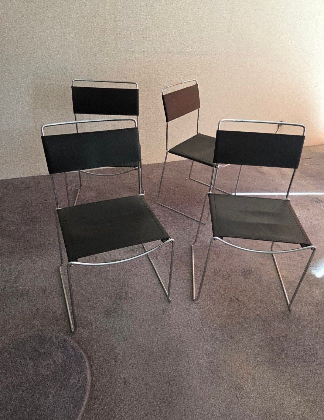 4 vintage Belotti italy stoelen nette staat, Ophalen of Verzenden, Gebruikt, Vier