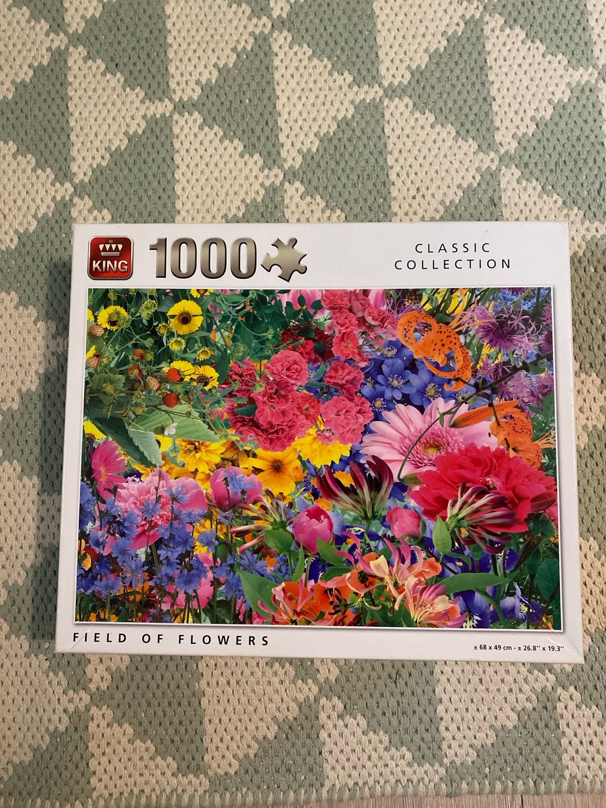 King Legpuzzel 1000 stukjes - Field of Flowers, Ophalen, 500 t/m 1500 stukjes, Gebruikt, Legpuzzel