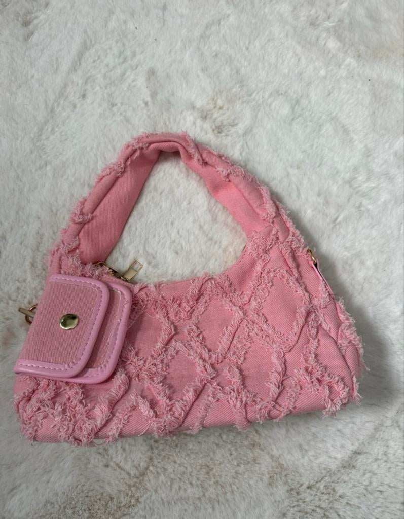 Nieuw roze stoffen tasje, Ophalen of Verzenden, Nieuw, Roze, Avondtasje