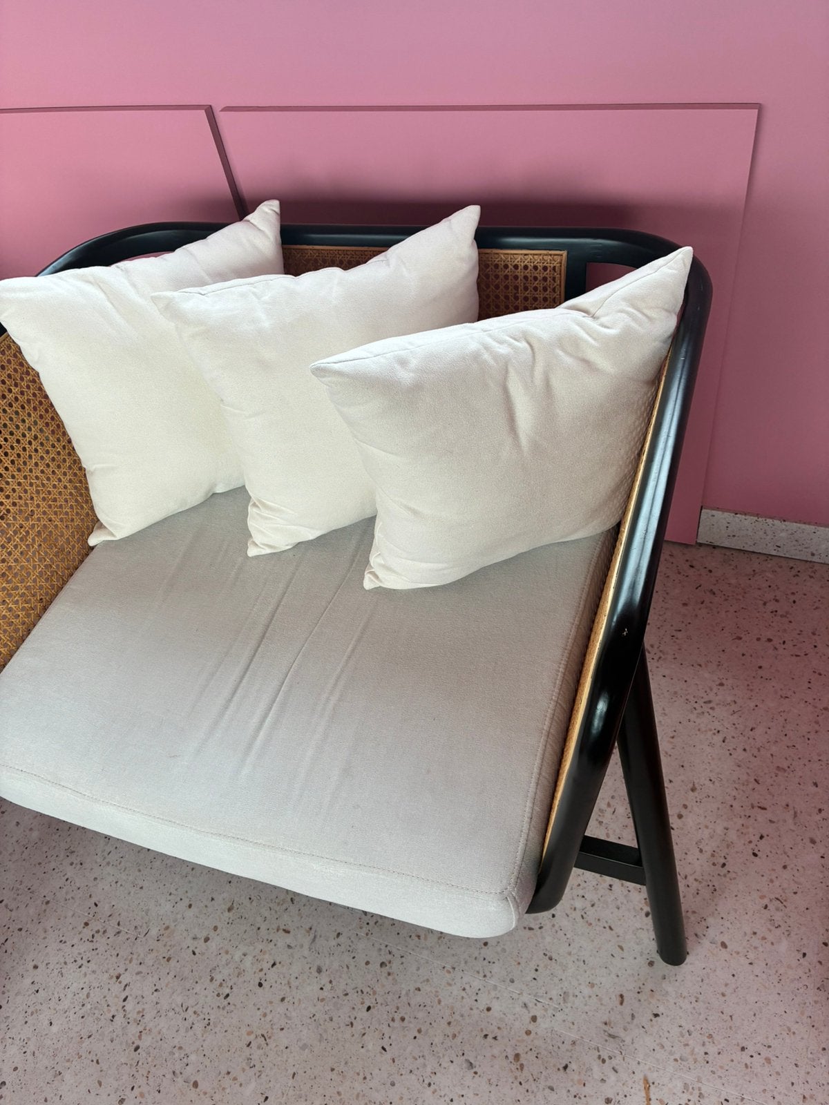 Rotan kuip stoel Loods5, Ophalen, Gebruikt, Zwart, Riet of Rotan