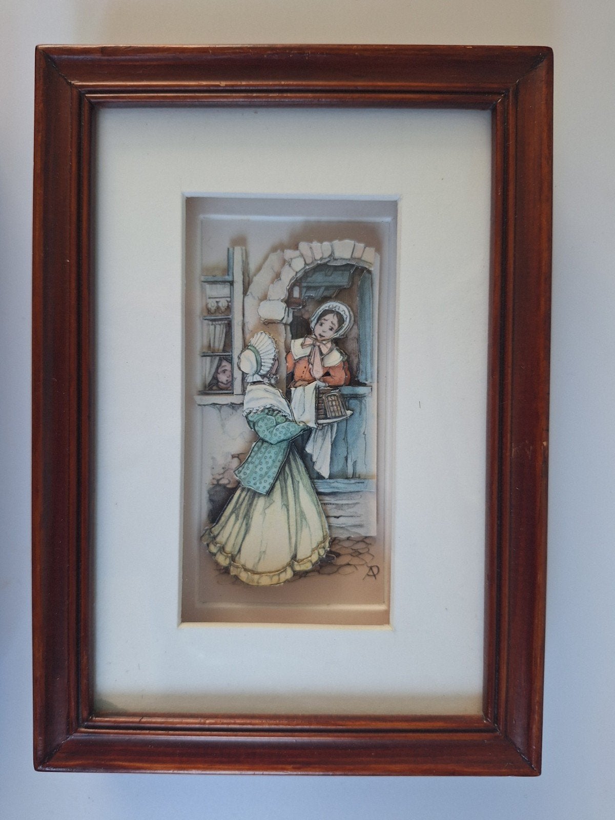 2 leuke ingelijste 3d prentjes van anton pieck., Ophalen of Verzenden