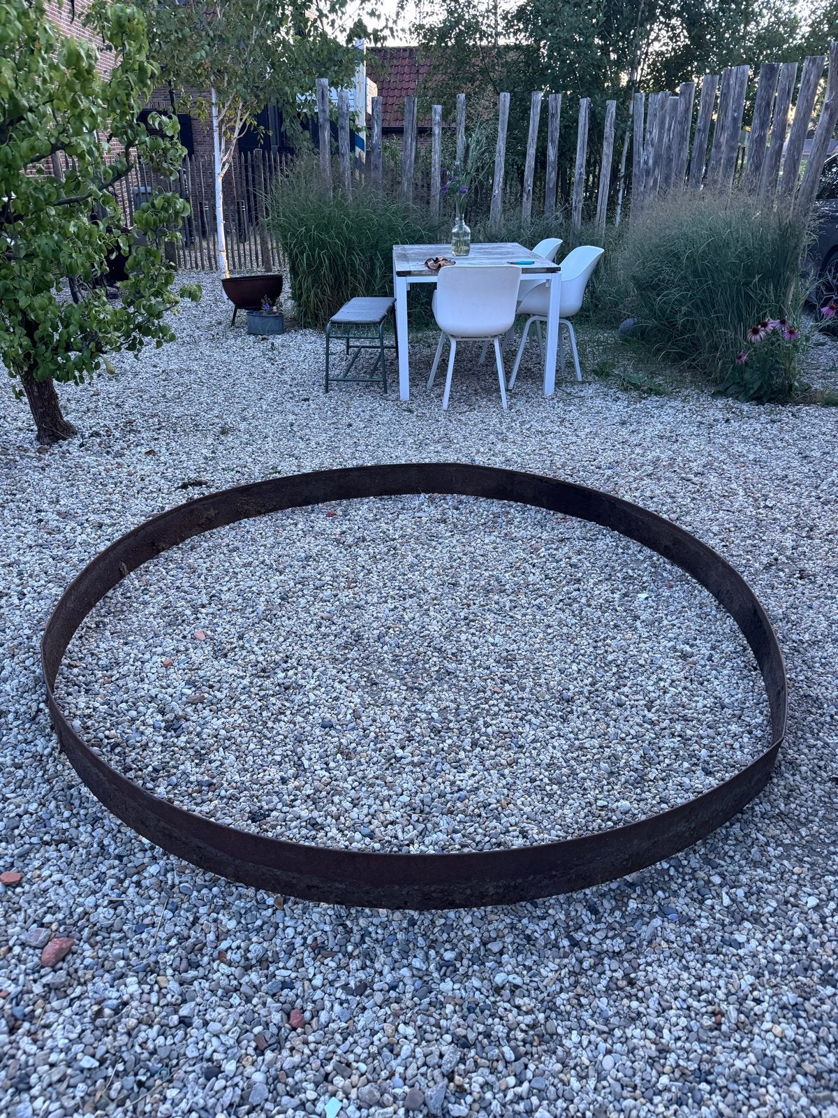Grote ronde cortenstaal borderrand - 220x15, Tuin en Terras, Bielzen en Borders, Ophalen, Overige materialen, Gebruikt, 200 cm of meer