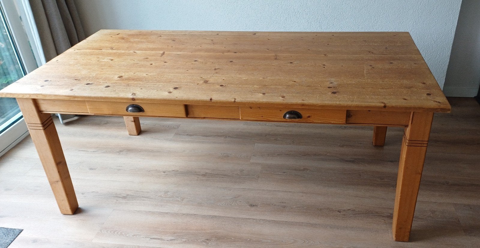 Grenen eettafel, Ophalen, Gebruikt, 200 cm of meer, 50 tot 100 cm