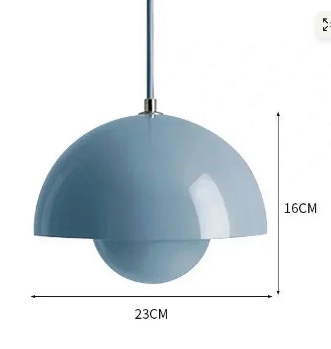 Blauwe hanglamp farverig, nieuw in doos, 1 of 2 stuks, Modern, industrieel, Nieuw, Metaal, E27 (groot)