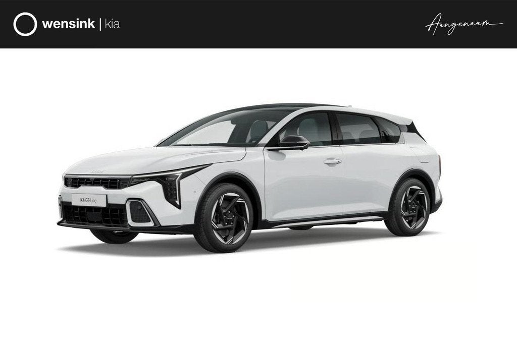 Kia K4 1.0 T-GDi MHEV GT-Line Launch Edition | Glazen schuif, Auto's, Kia, Stof, Automatische klimaatregeling, 116 pk, Wit