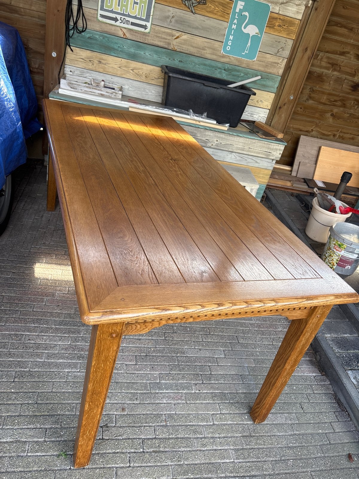 Elegante Salon Tafel van Blank Eikenhout, 100 tot 150 cm, Eikenhout, Zo goed als nieuw, Rechthoekig