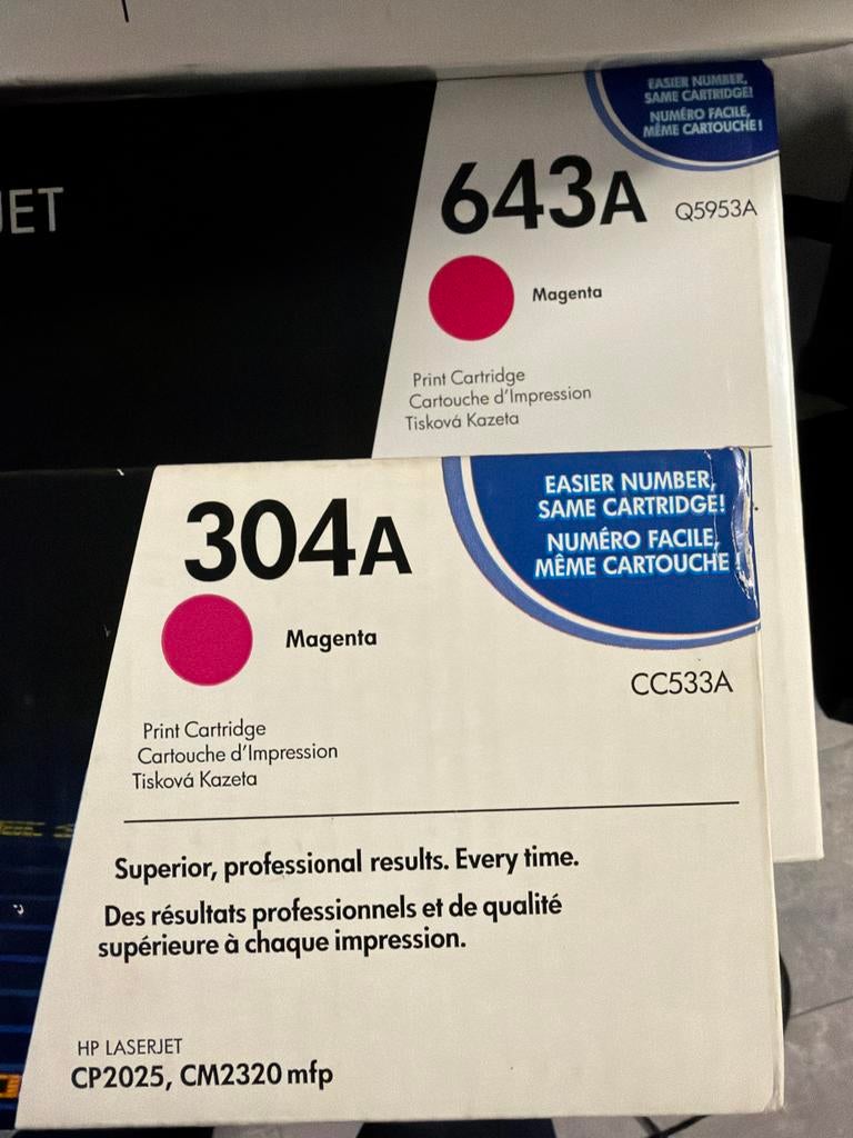 HP Laserjet toners 643A, 304A, CC530A, q5953A, Ophalen of Verzenden, Gebruikt, Toner