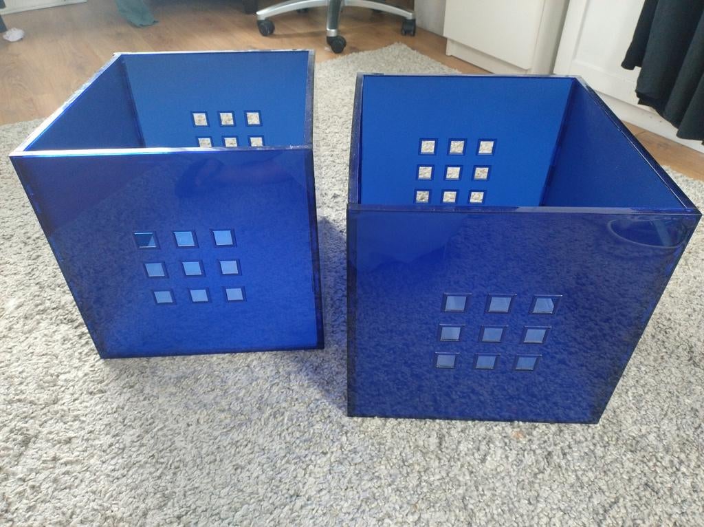 2x IKEA Bakken Vierkant Blauw - Opbergers, Ophalen of Verzenden, Gebruikt