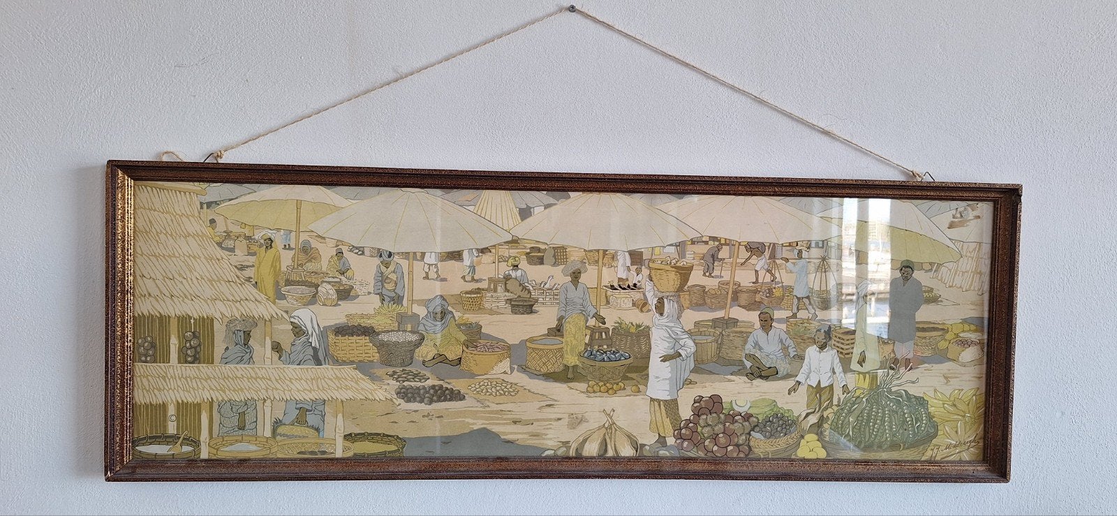 Tropical market, Sumatra. 1936.  Jean Jacques Midderigh., Ophalen of Verzenden, Voor 1940, Gebruikt