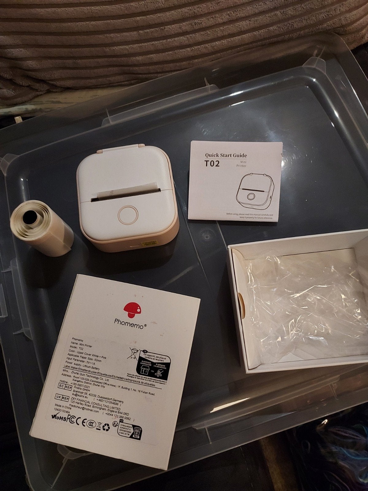 Phomemo T02 Mini Printer - Draadloze Thermische Fotoprinter, Ophalen of Verzenden, Zo goed als nieuw