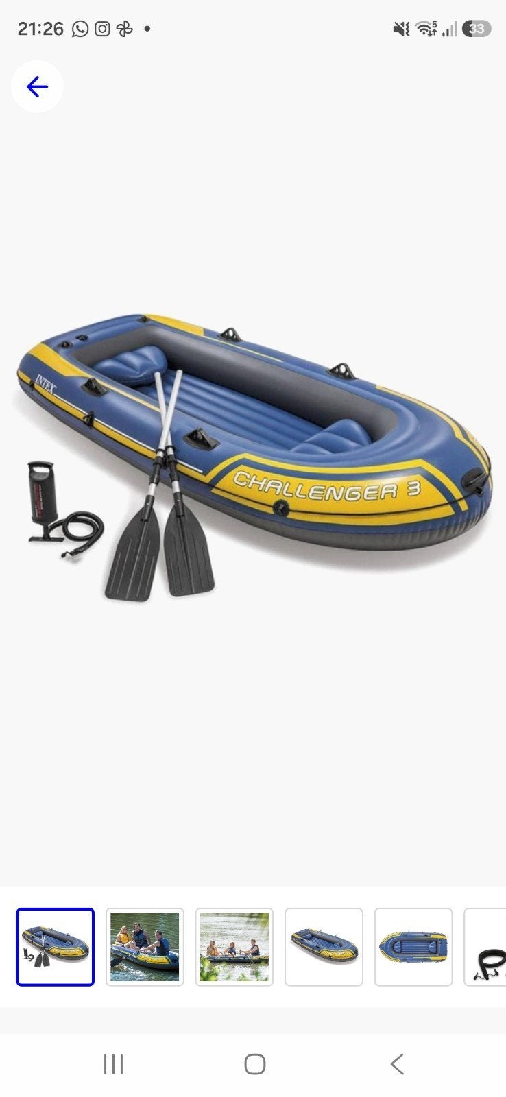 Intex 68370NP Opblaasbare Boot - Challenger 3, Watersport en Boten, Ophalen of Verzenden, Gebruikt