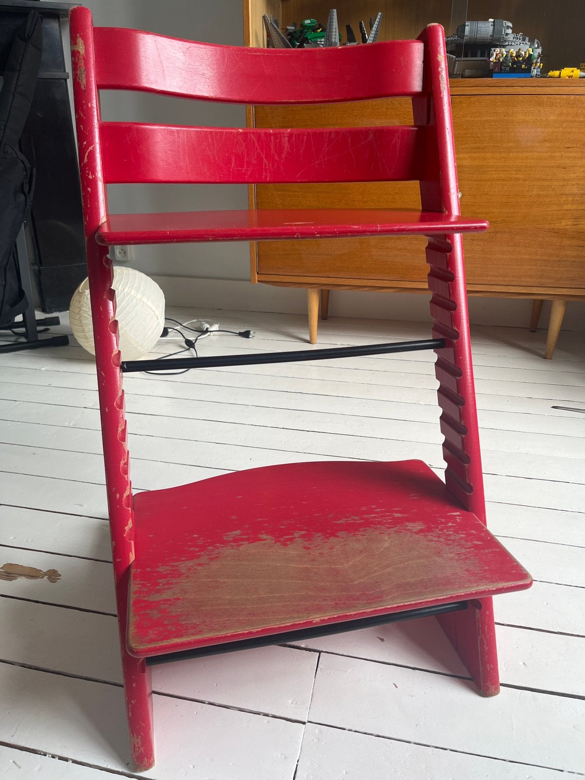 Stokke Tripp Trapp kinderstoel - Rood, Ophalen of Verzenden, Gebruikt, Meegroeistoel