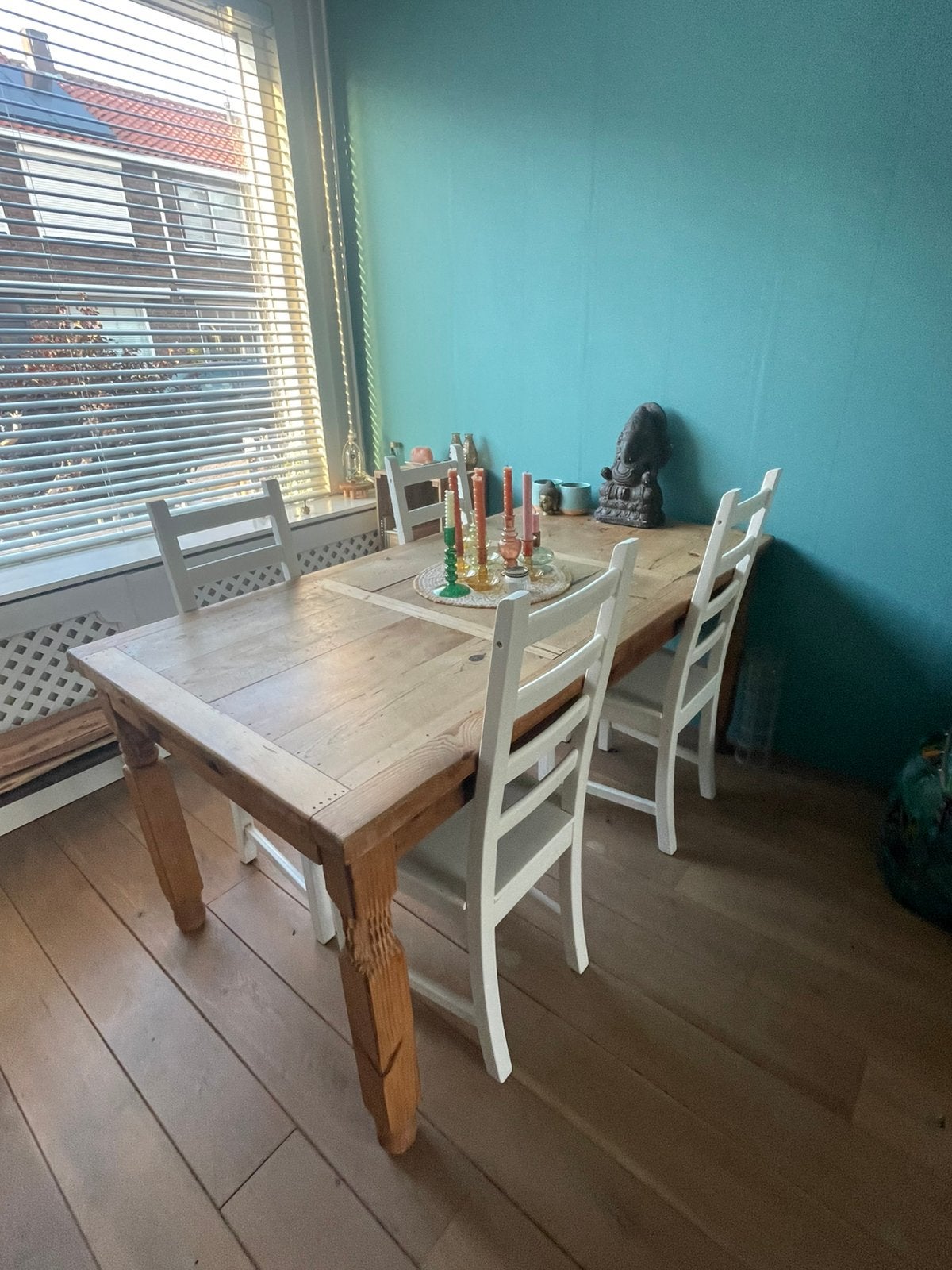 Mexicaanse Eiken Tafel, Gebruikt, Vijf personen of meer, 150 tot 200 cm, Rechthoekig