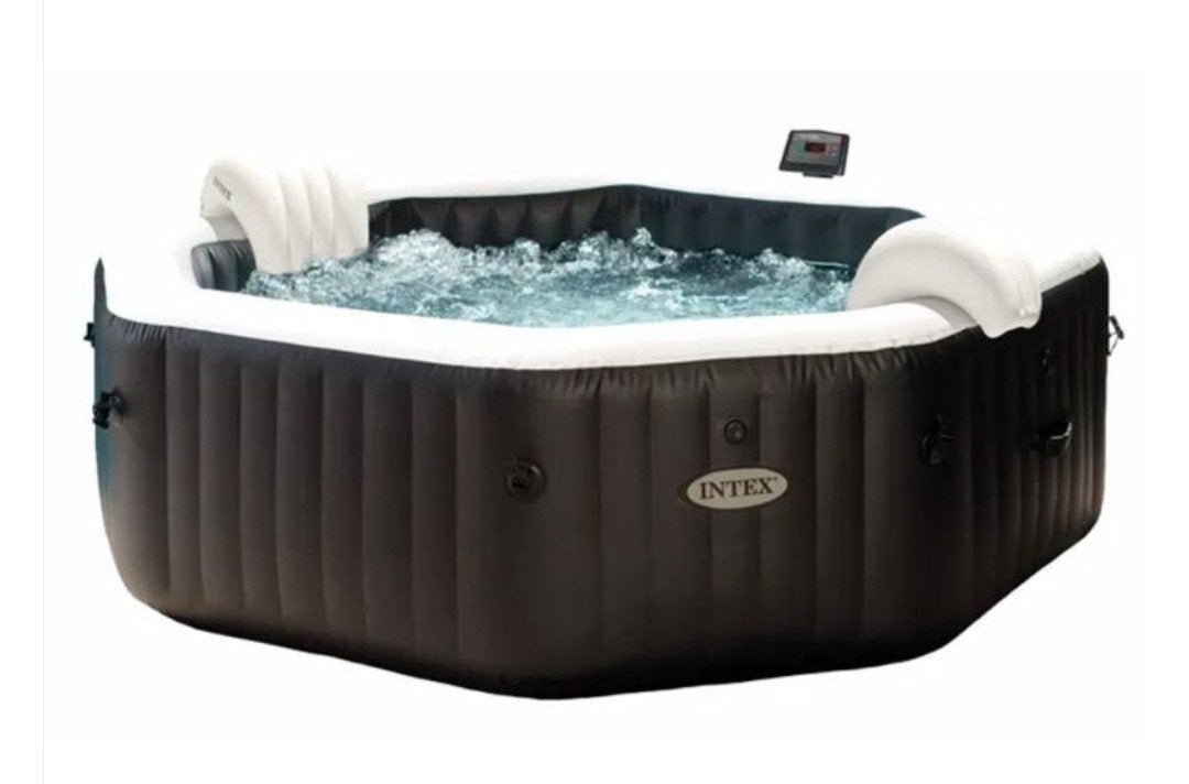 Intex PureSpa Opblaasbare Jacuzzi met Zoutwatersysteem, Ophalen of Verzenden, Gebruikt, Afdekzeil, Opblaasbaar