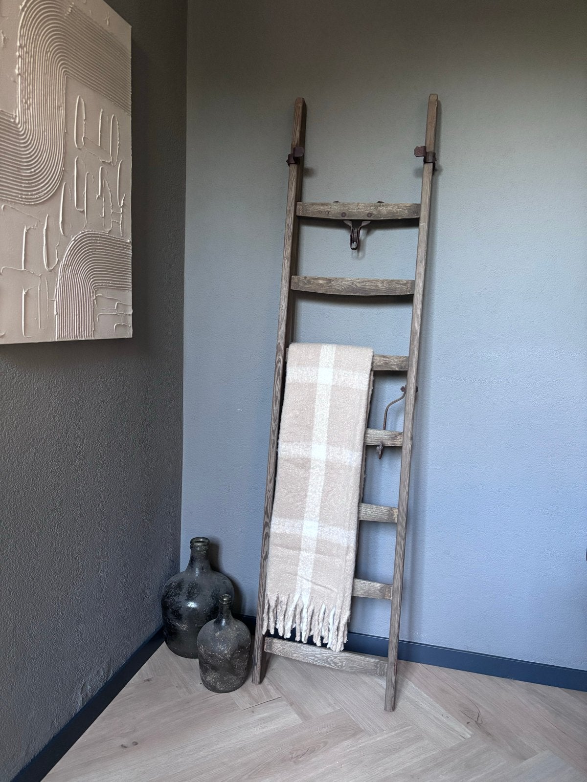 Stoere decoratieve houten ladder, Ophalen, Zo goed als nieuw