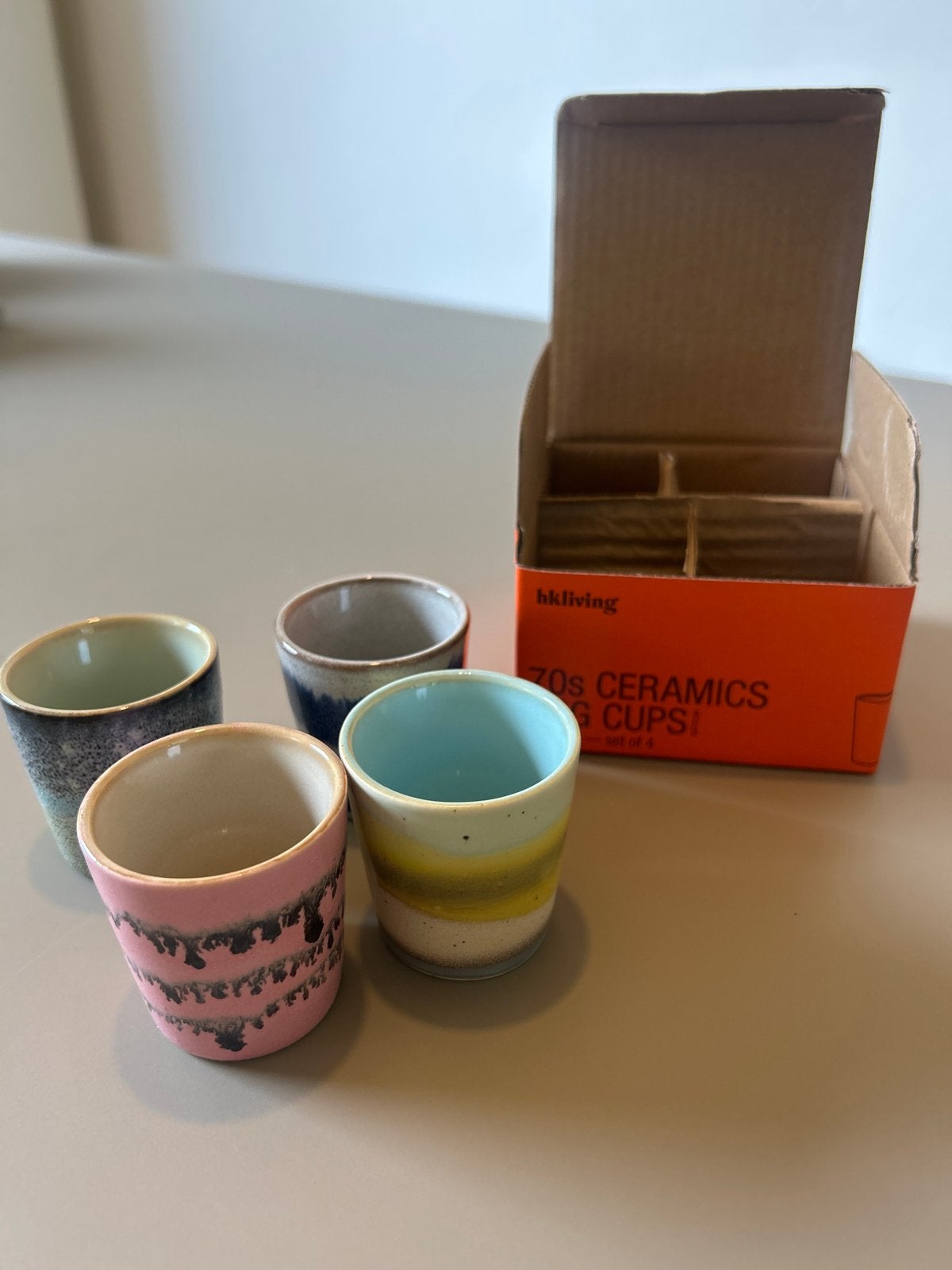 HKliving 70s Keramiek Eierdopjes - Set van 4, Overige merken, Keramiek, Overige typen, Vintage