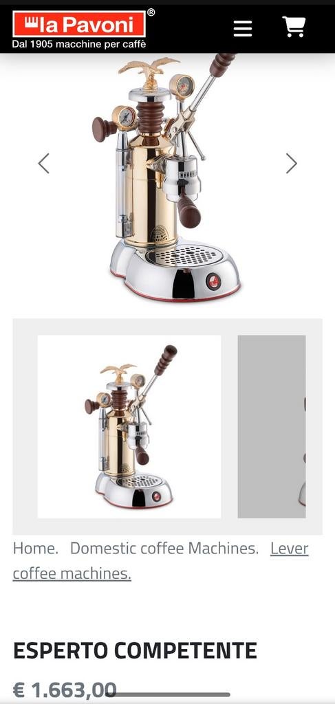 La pavoni Esperto Competente Gold, 10 kopjes of meer, Ophalen of Verzenden, Zo goed als nieuw, Espresso apparaat