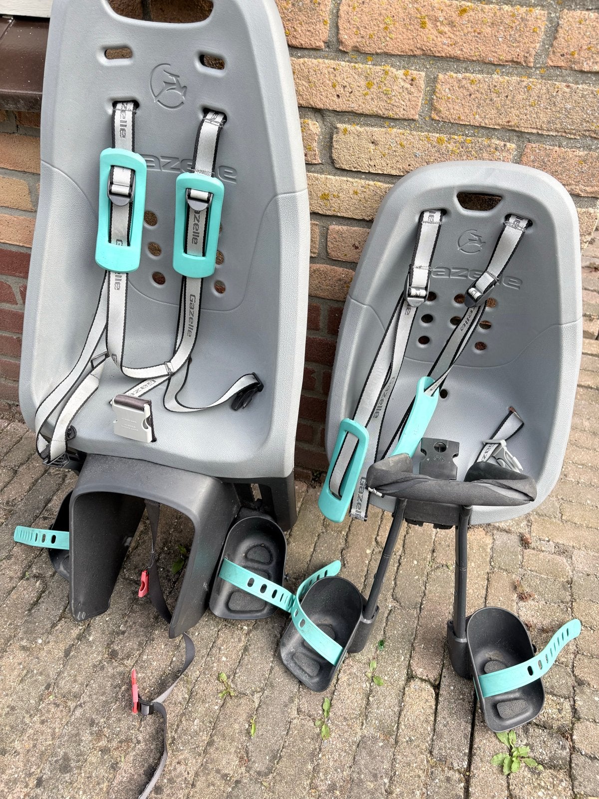 Yepp voor- en achterzitje (Gazelle) met windscherm, Achterzitje, Ophalen, 15 t/m 25 kg, Gebruikt
