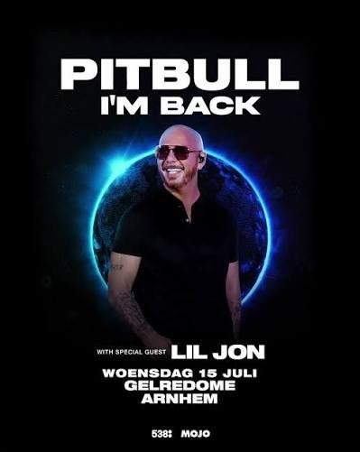 Ticket Pitbull 15 juli 2026 - 2x (Ereterras & Vak 106), Tickets en Kaartjes, Concerten | Pop, Twee personen, Juli
