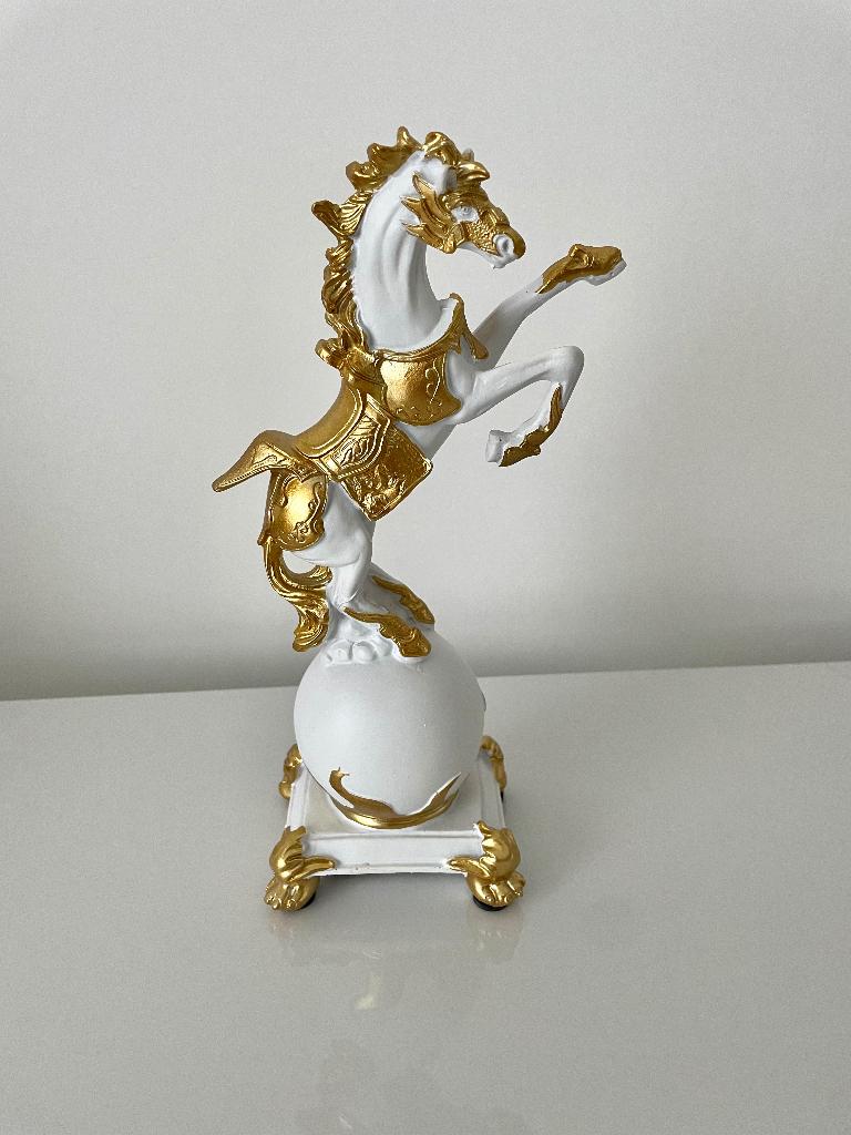 Paarden beeld goud decoratie, Ophalen, Zo goed als nieuw, Dier