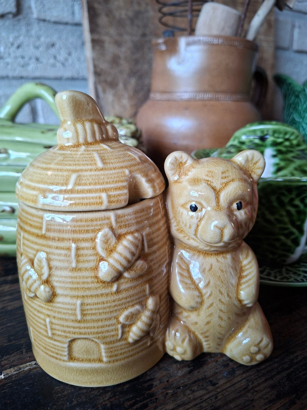 Vintage honingpotje met beer Toen was geluk, Ophalen of Verzenden, Huis en Inrichting
