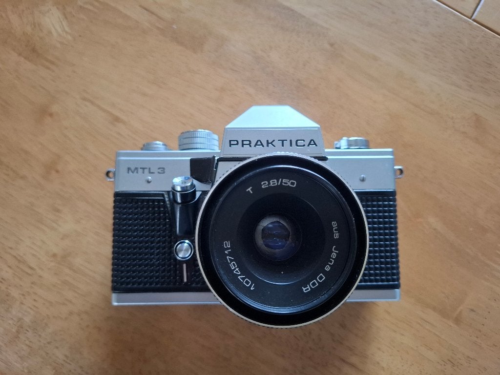 Praktica MTL3 aus Jena DDR 28/50mm analoog en spiegelreflex, Ophalen of Verzenden, Gebruikt, Spiegelreflex, Overige Merken