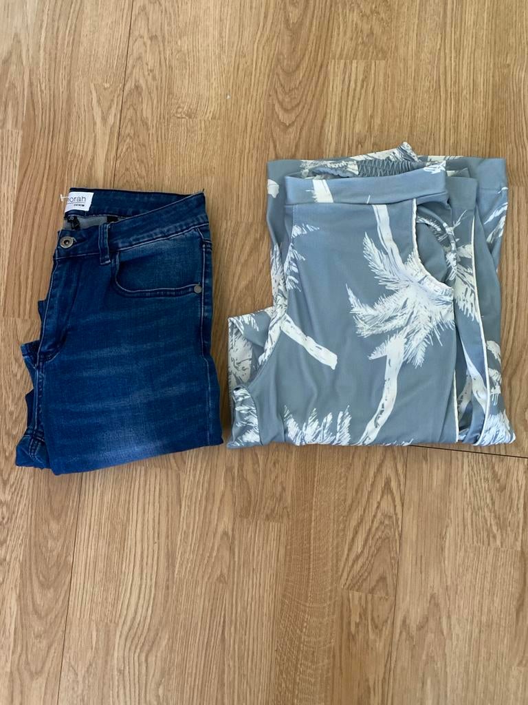 Norah spijkerbroek maat 36 / palmboomprint, Kleding | Dames, Spijkerbroeken en Jeans, Ophalen of Verzenden, Gedragen, Blauw, W28 - W29 (confectie 36)